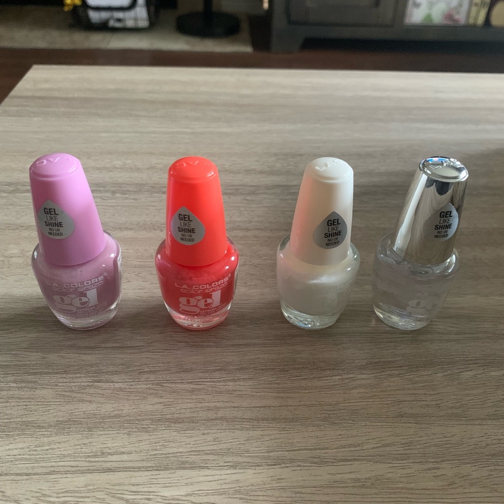 4 Bottles of L.A. Colors Color Craze Gel Extreme Shine Gel Like Nail Polish NWT